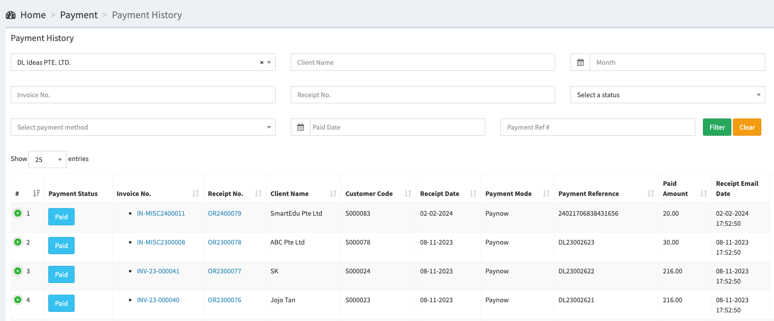 Payment History Image