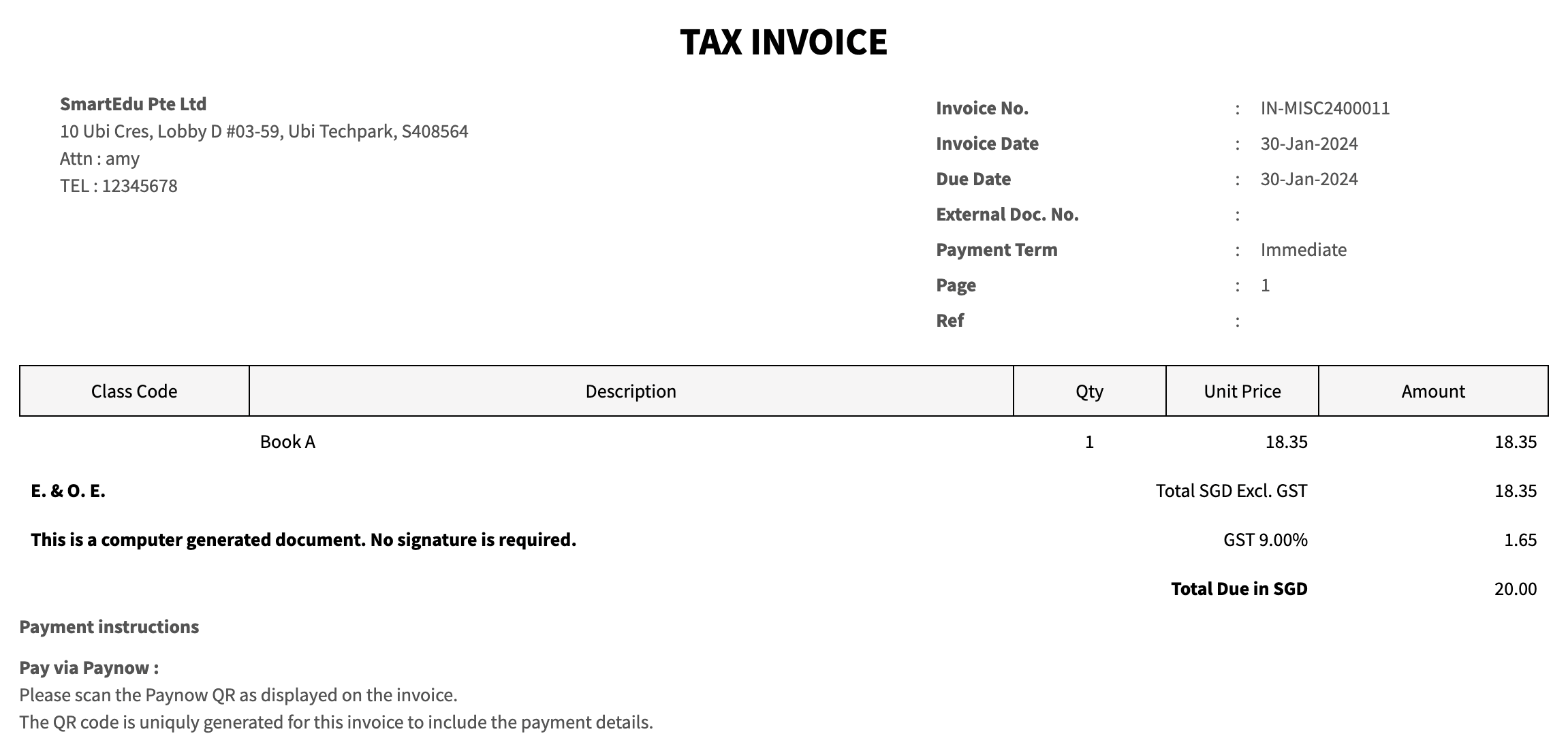 Invoice Image 